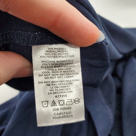 Loft Navy Blue Quarter Sleeve V-Neck Top - Picture 5 of 5